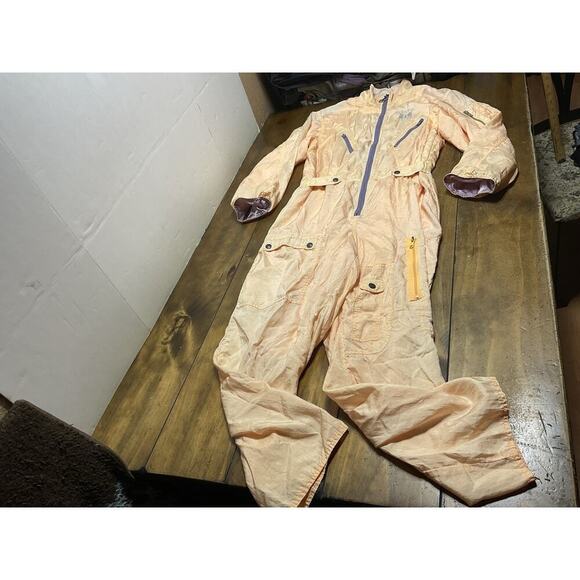 Vintage 90s IXSPA Jamie Sadock Orange Lined Jumpsuit Womens Small - Picture 1 of 16